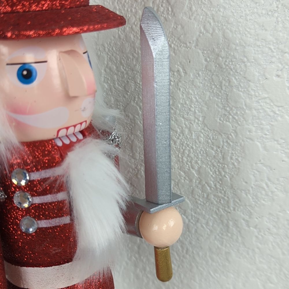 14" Wooden Nutcracker Glittering Soldier Santa Claus! Price Firm! - Picture 6 of 15